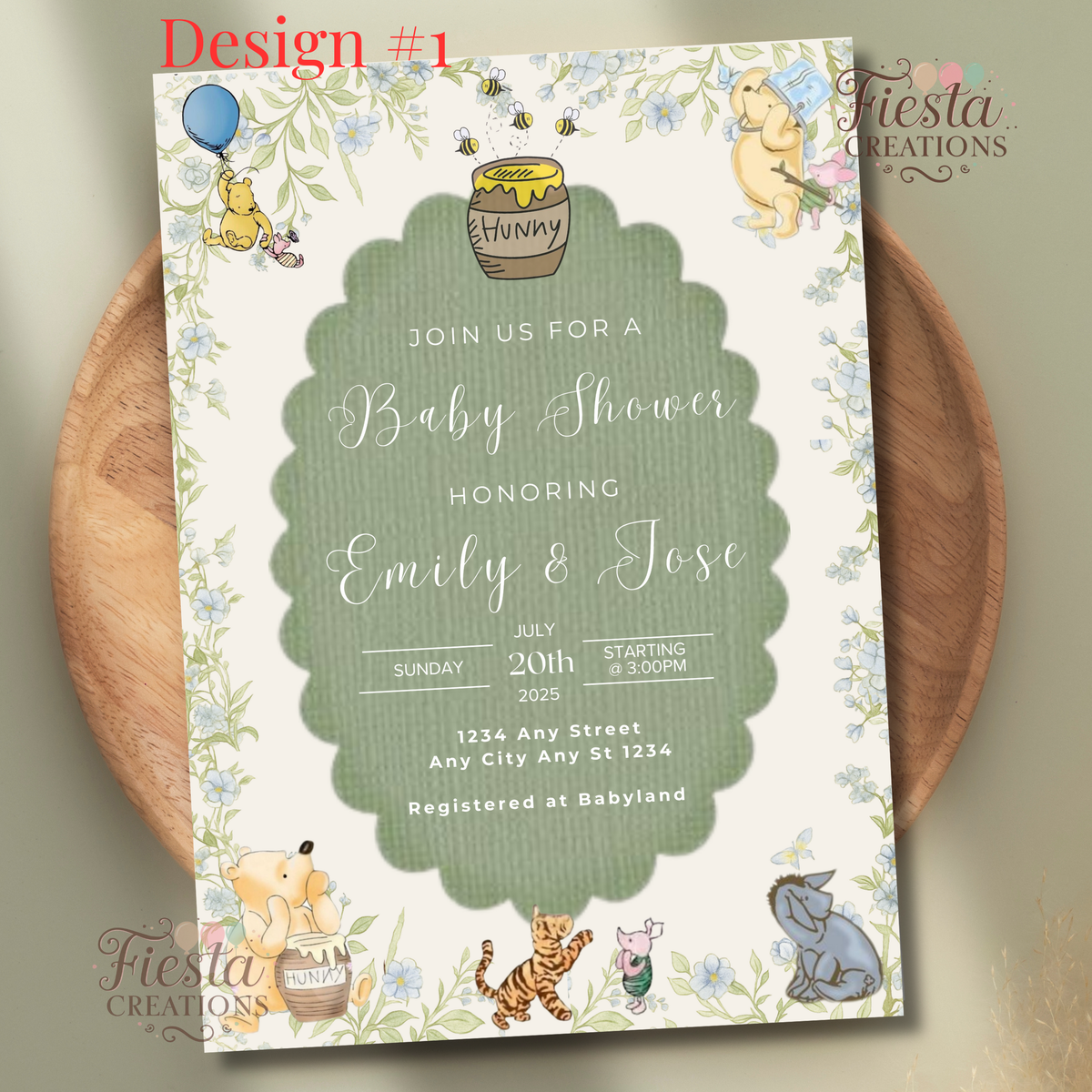 Winnie Green | 5x7 Editable Template | Instant Download