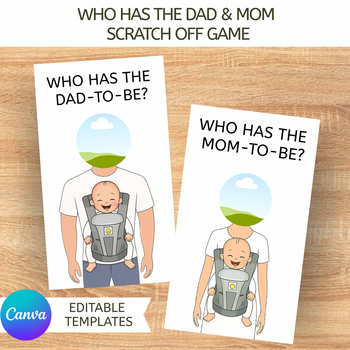 Modern Baby Shower Game Bundle Editable Template