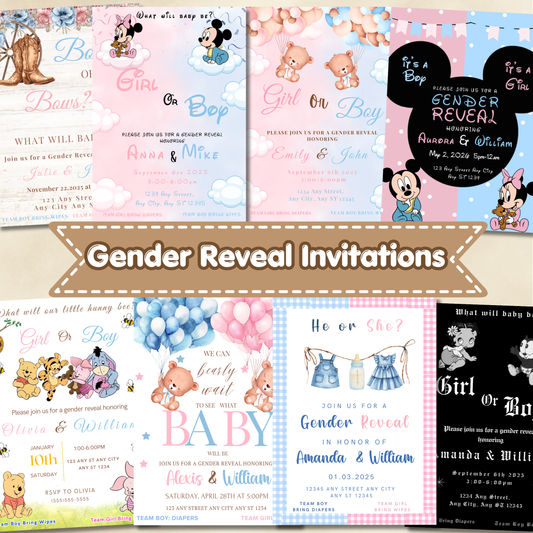 Gender Reveal 5x7in Invitations