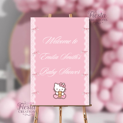 Coquette HK Baby Shower Welcome Sign