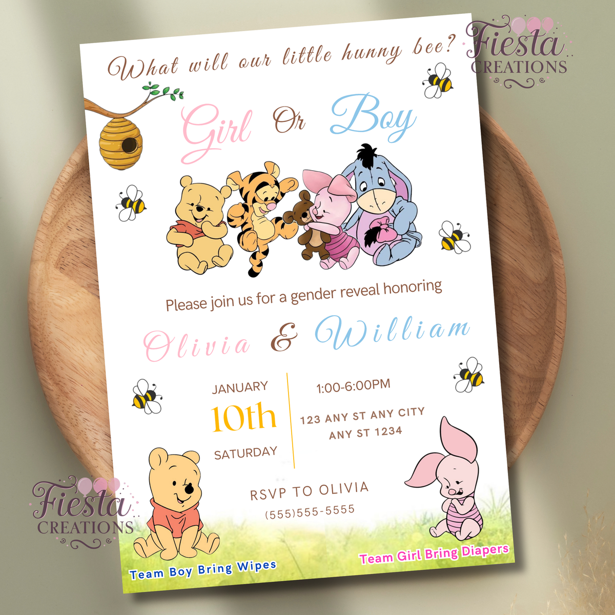 Winnie #2 Gender Reveal DIY Celebration Bundle