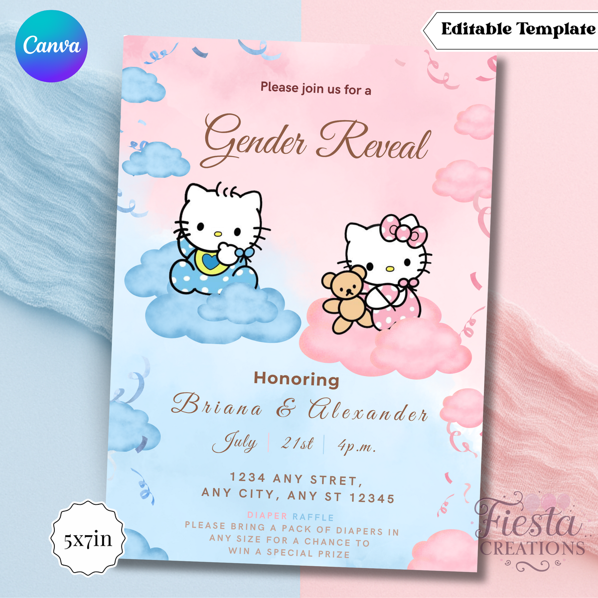 Daniel or HK | 5x7 Editable Template | Instant Download