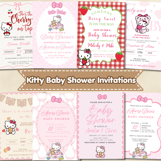 Kitty Baby Shower 5x7in Invitations