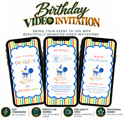 One Silly Goose Birthday Video Invitation