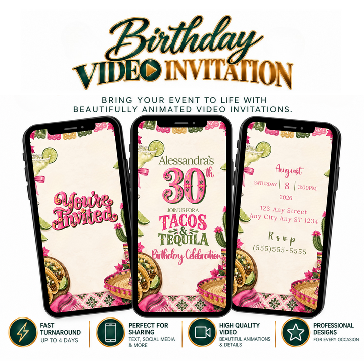 Birthday Video Invitations – Fiesta Creations