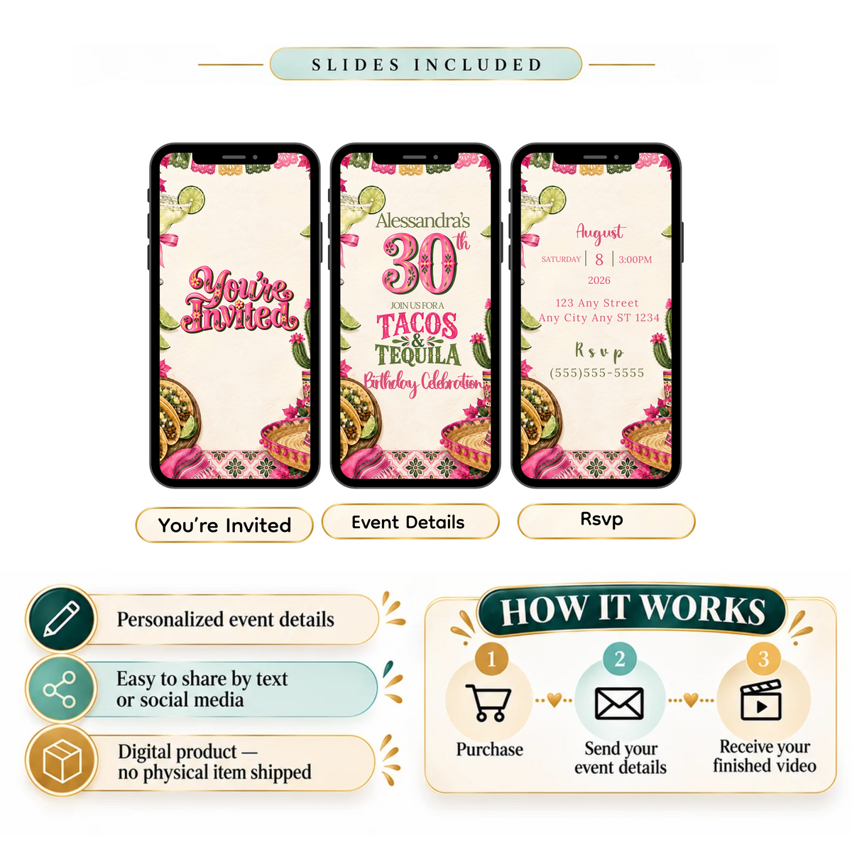 Tacos & Tequila Birthday Video Invitation