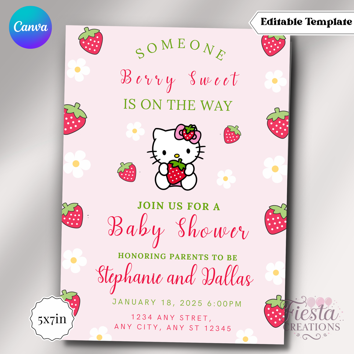 HK Strawberry 5x7in Invitation Template