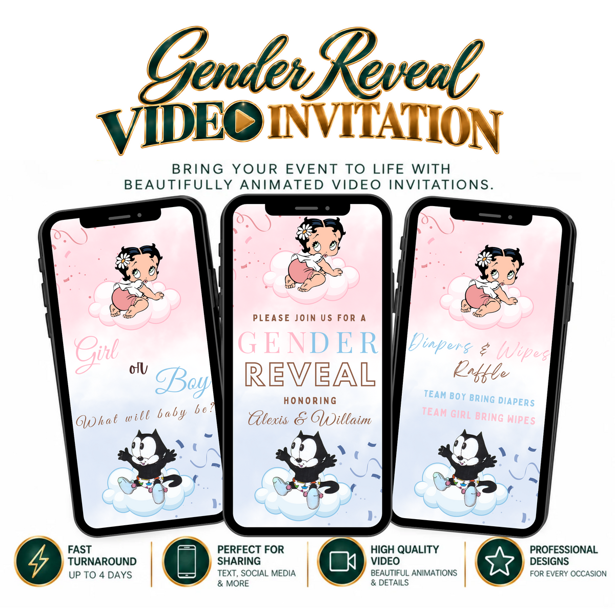 Betty Gender Reveal Video Invitation