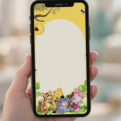 Winnie Yellow Gender Reveal Video Invitation