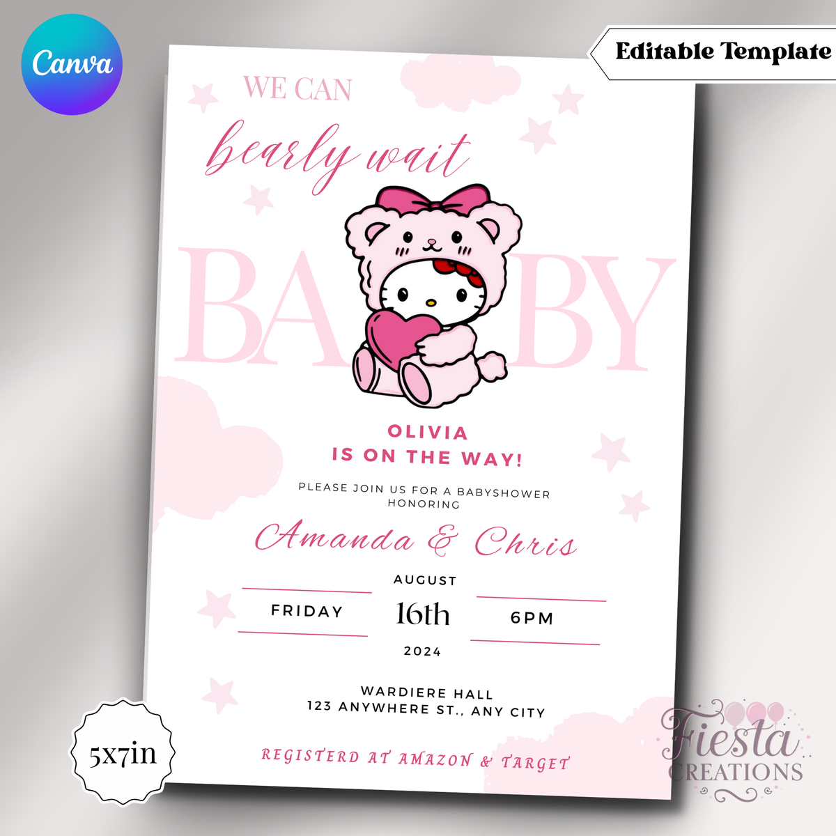 HK Bear 5x7in Invitation Template