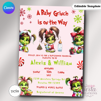 Baby Cindy Baby Shower | 5x7 Editable Template | Instant Download