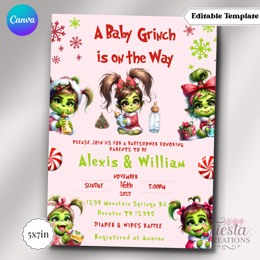 Baby Cindy Baby Shower | 5x7 Editable Template | Instant Download