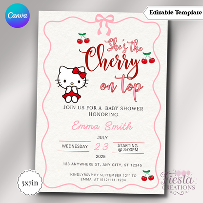 Cherry on Top | 5x7 Editable Template | Instant Download