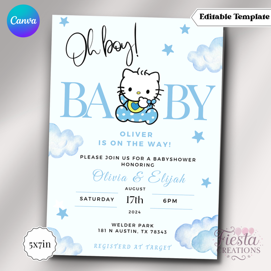Oh Boy Daniel | 5x7 Editable Template | Instant Download