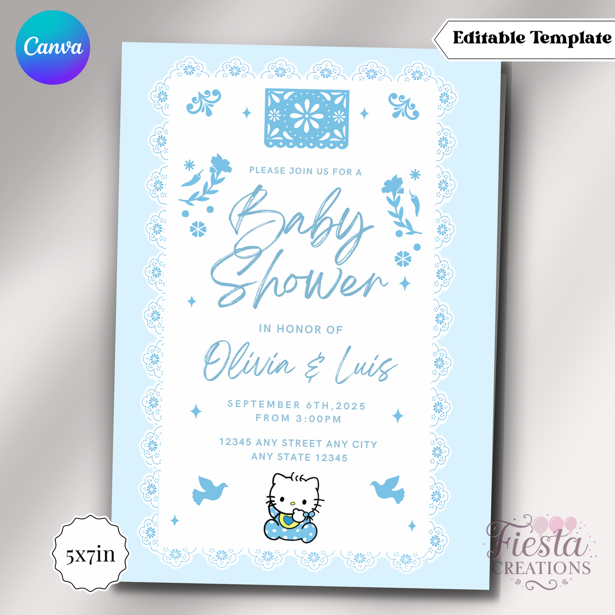 Daniel Cielito Lindo | 5x7 Editable Template | Instant Download